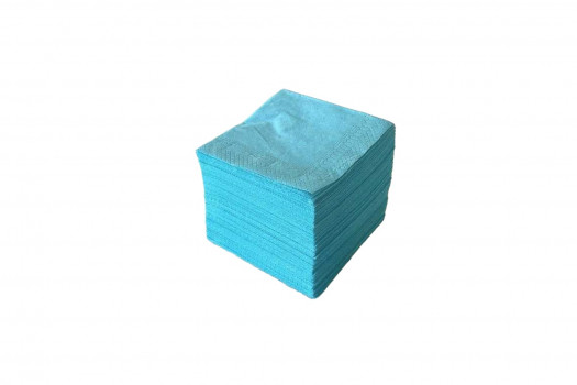 SERVIETTE BLEUE TURQUOISE 20*20CM 100P