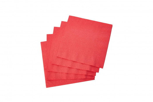 SERVIETTE ROUGE 33*33CM 100P