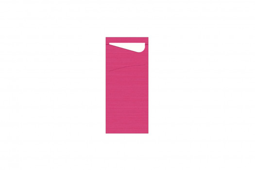 POCHETTE FUCHSIA SERVIETTE BLANCHE100P