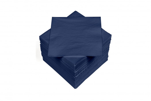 SERVIETTE BLEUE FONCE 33*33CM 100P