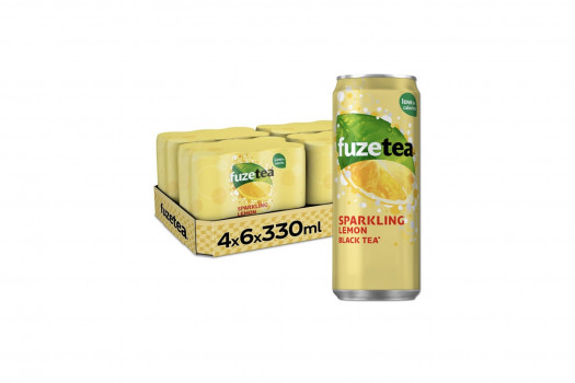 FUZE TEA SPARKLING BLACK LEMON 4*6*33CL SLEEK