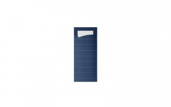 POCHETTTE BLEU FONCE SERVIETTE BLANCHE 100P