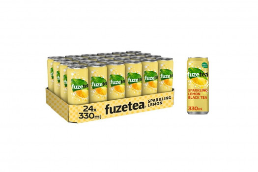 FUZE TEA SPARKLING BLACK LEMON 24*33CL SLEEK