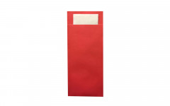 POCHETTE ROUGE SERVIETTE BLANCHE 100P