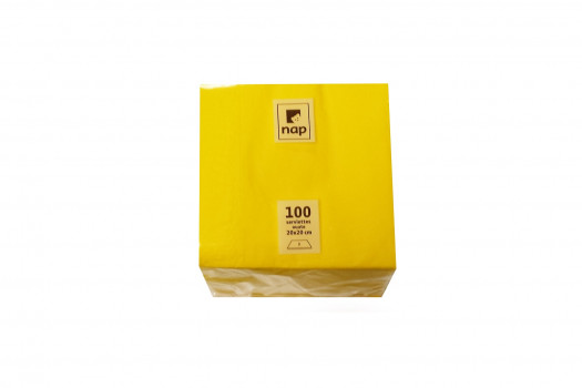 SERVIETTE JAUNE 20*20CM 100P